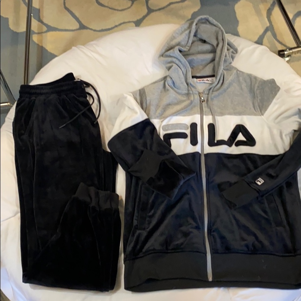 Like new. Velour hooded sweatshirt and pants set